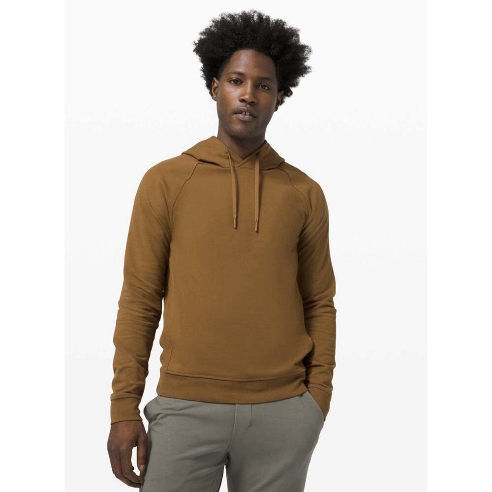 Lululemon Mens City Sweat Pullover Sz L Hoodie French Terry Burnt Caramel Gym